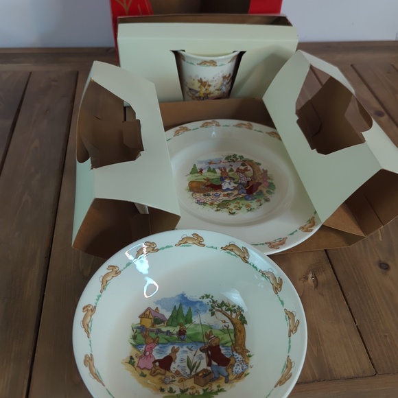 Royal Doulton Bunnykins Children’s Set – Vintage 3-Piece Nursery Dish Set in Ori - Picture 5 of 10